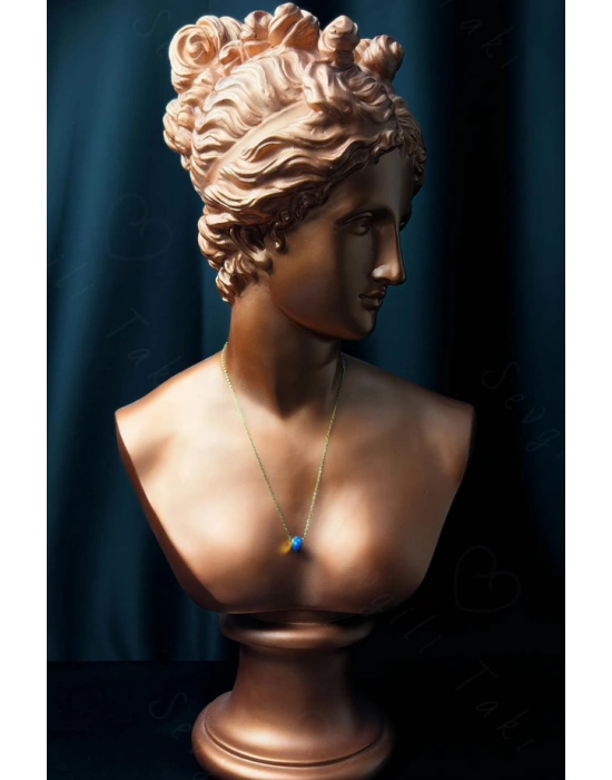 Yıldız İşlemeli Gold Çelik Zincir Kolye | Miracle Serisi