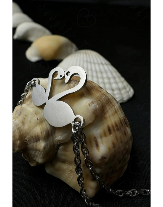 Kuğu Charmlı Dönmeli Model Çelik Zincir Bileklik | Pure Serisi