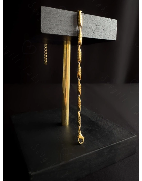 Melon Model Gold Çelik Bileklik | 1+ Serisi