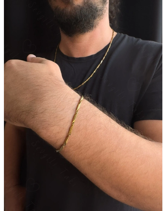Melon Model Gold Çelik Bileklik | 1+ Serisi
