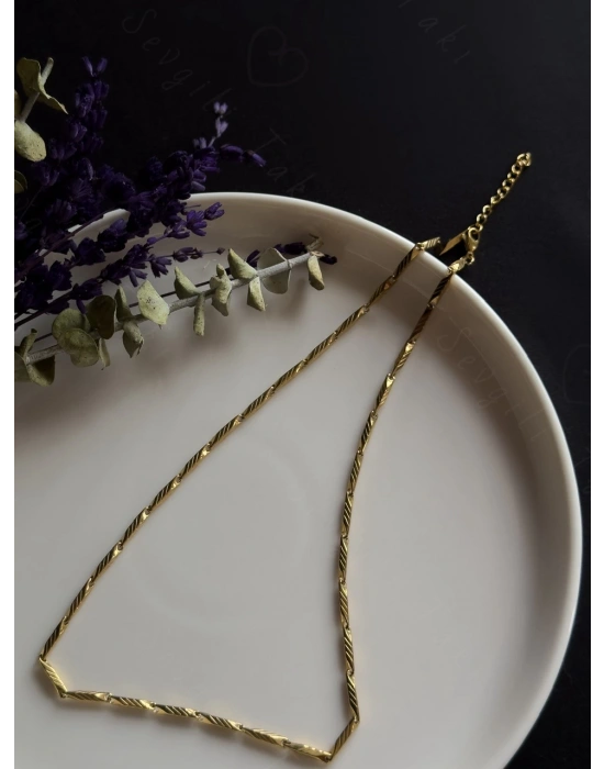 Melon Zincir Gold Çelik Kolye | Allure Serisi