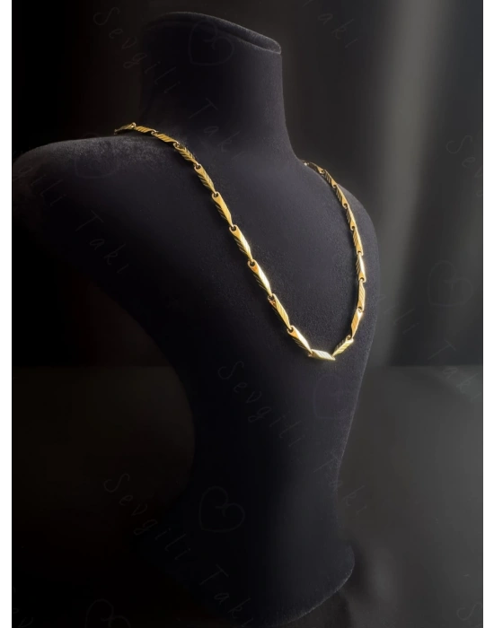 Melon Zincir Gold Çelik Kolye | Allure Serisi
