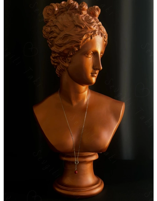 Y Model Mercan Doğal Taşlı Ayarlanabilir Çelik Kolye -Sevgili Takı Koleksiyonu