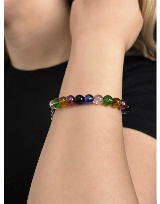 Obsidyen Doğal Taşlı Çelik Bileklik | Koruma Serisi