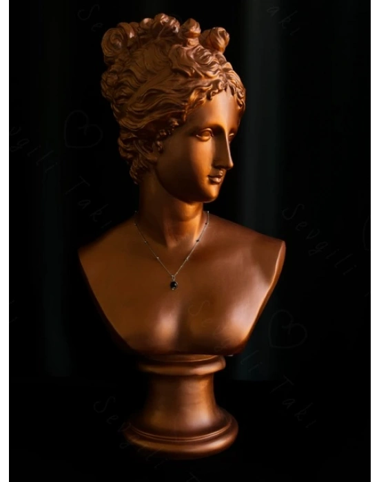 Obsidyen Doğal Taşlı Çelik Kolye -Gezegen Serisi