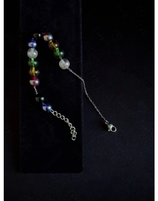 Obsidyen Doğal Taşlı Çelik Bileklik | Koruma Serisi