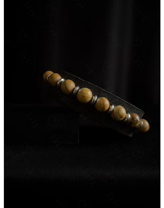 Odun Jasper Doğal Taşlı Bileklik -Sirius Serisi