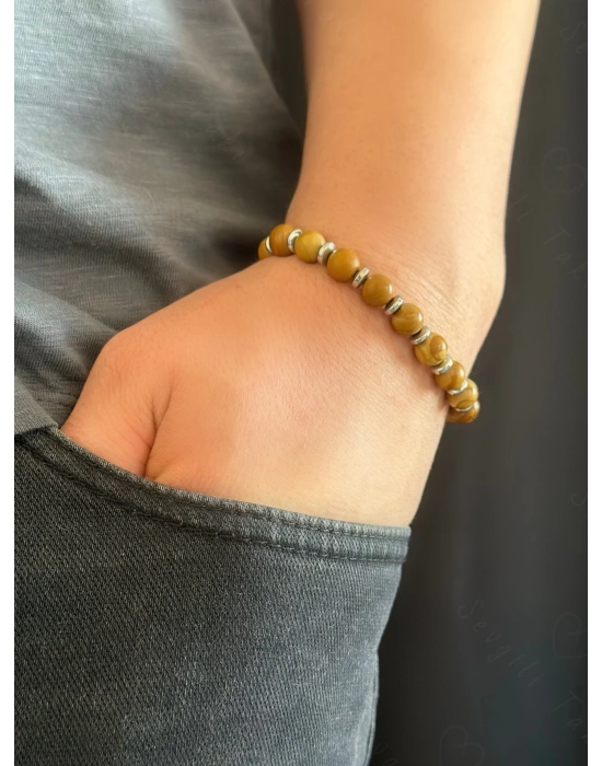 Odun Jasper Doğal Taşlı Bileklik -Sirius Serisi