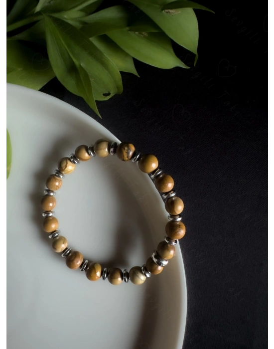 Odun Jasper Doğal Taşlı Bileklik -Sirius Serisi