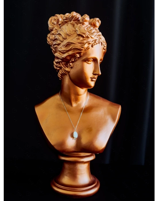 Pembe Kuvars Doğal Taşlı Çelik Kolye | Sonbahar Serisi