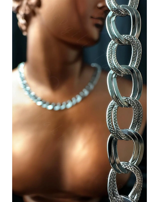 Samanyolu / Uzayyolu Tasarım Silver Çelik Zincir Kolye | Sirius Serisi