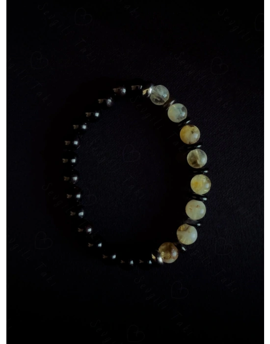 Sitrin ve Granat Doğal Taşlı Bileklik -Ida Serisi