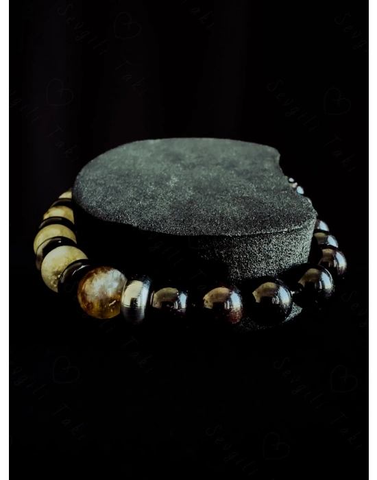 Sitrin ve Granat Doğal Taşlı Bileklik -Ida Serisi