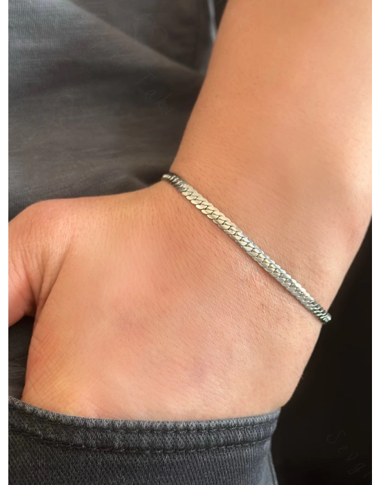 Snake Model Çelik Zincir Bileklik | Ida Serisi