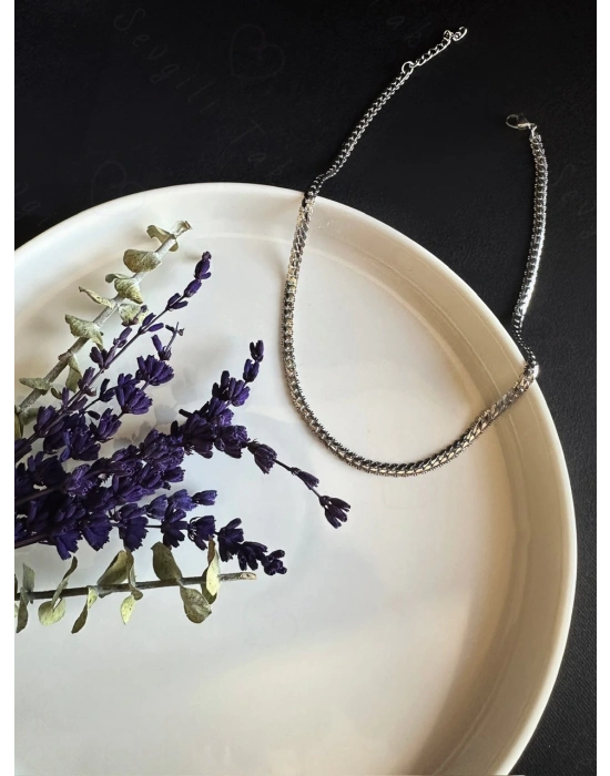Snake Model Choker Çelik Zincir Kolye -Choker Serisi