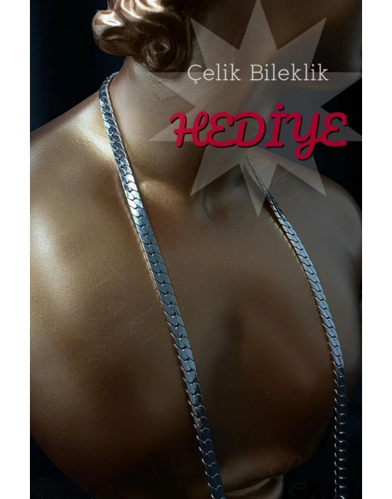 Snake Zincir Model Çelik Zincir Kolye Bileklik Seti | Vega Serisi