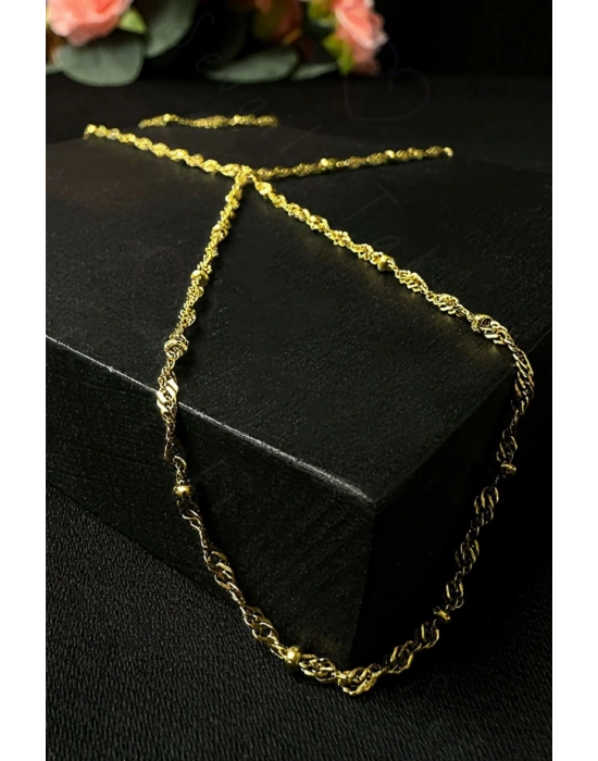 Toplu Burgu Zincir Silver Renk Çelik Şahmeran | Karma Serisi