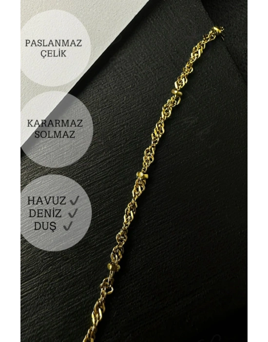 Toplu Burgu Zincir Silver Renk Çelik Şahmeran | Karma Serisi