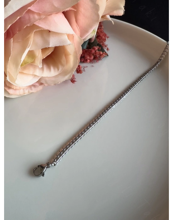 Yassı Model Snake Yılan Çelik Zincir Çocuk Bileklik | 777 Serisi