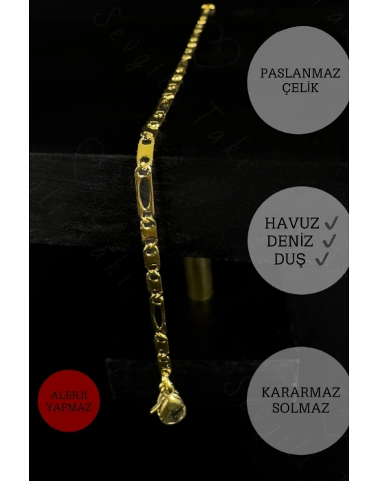 Yassı Zincirli Gold Çocuk Bileklik| Zoo Serisi