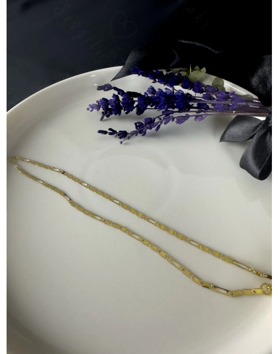 Yassı Zincirli Gold Çocuk Kolye | Zoo Serisi