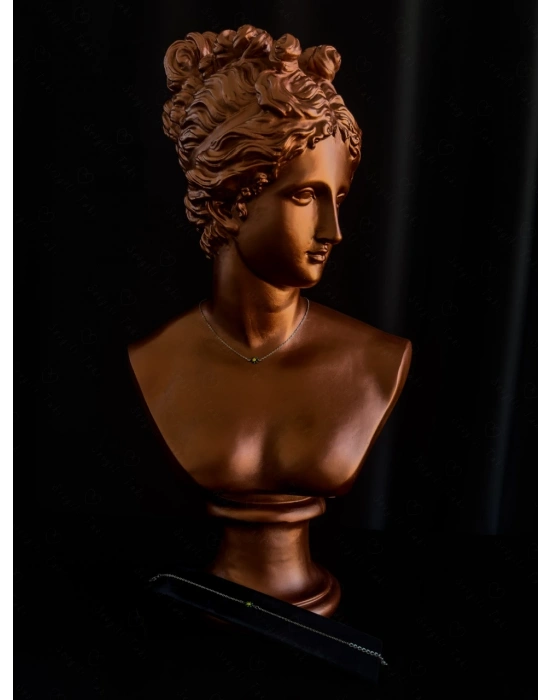 Yeşil Papatya Charmlı Çelik Kolye ve Bileklik Takımı | Nehir Serisi