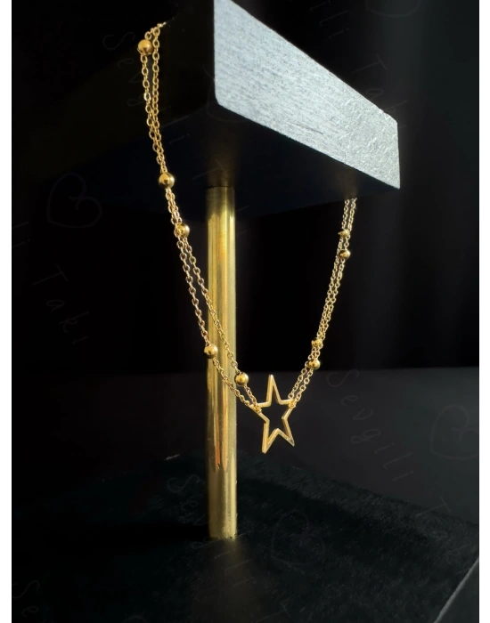 Yıldız Charmlı Gold Çelik Halhal | Glorious Serisi