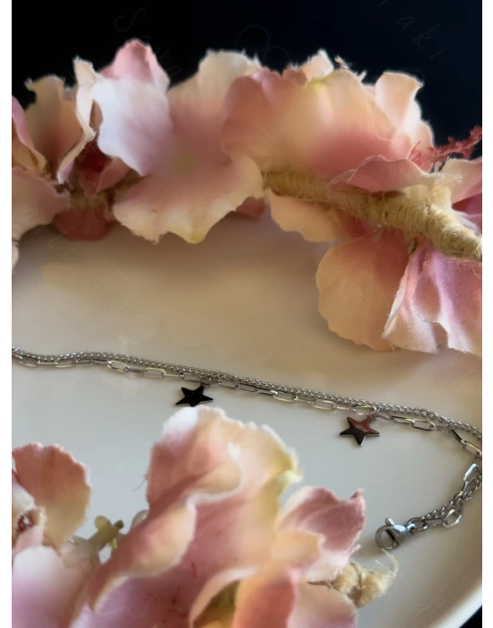 Yıldız Detaylı İkili Çelik Bileklik | Vega Serisi