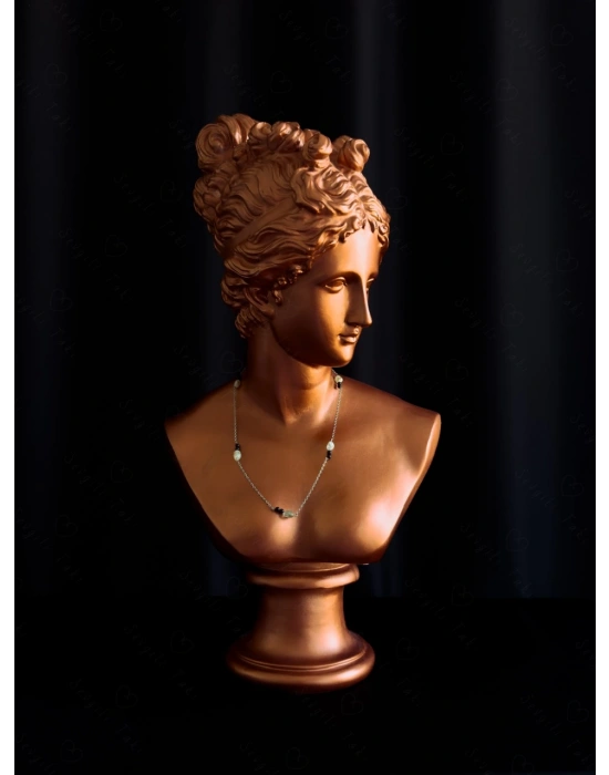 Yıldız ve Sitrin Doğal Taşlı Çelik Kolye | Mutluluk Serisi