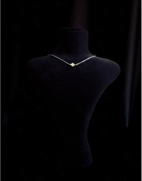 Yonca Charmlı Çelik Kolye | Bal Serisi