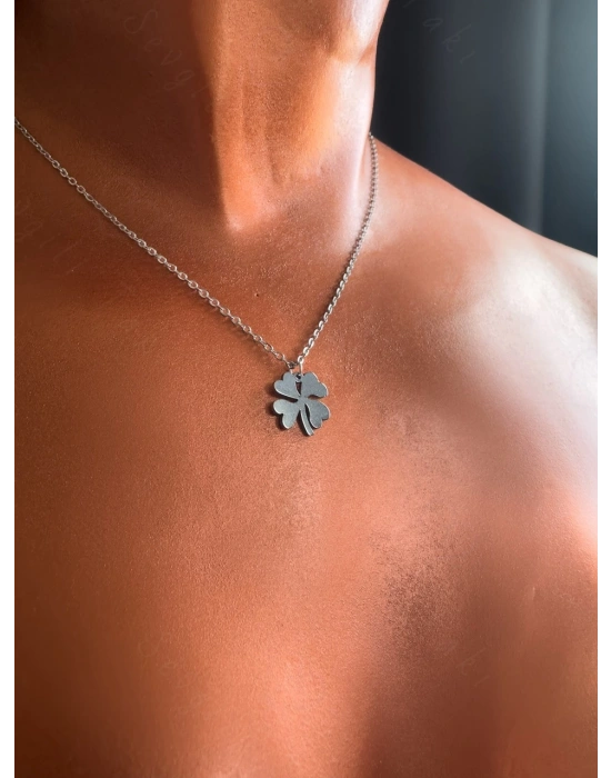 Yonca Charmlı Çelik Kolye -Miracle Serisi