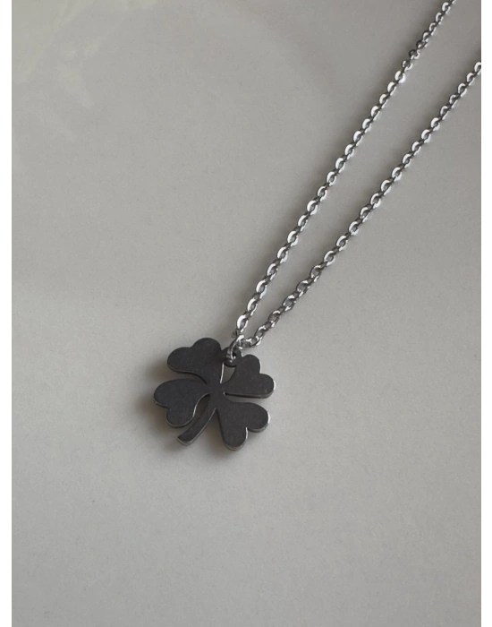 Yonca Charmlı Çelik Kolye -Miracle Serisi