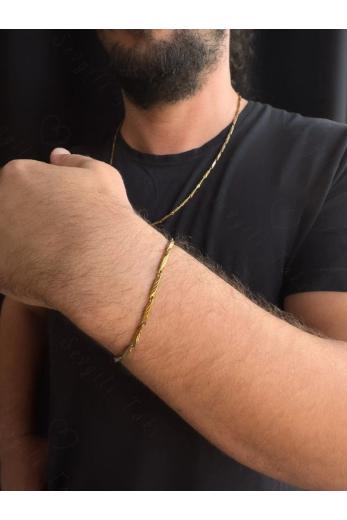 Melon Model Gold Çelik Bileklik | 1+ Serisi