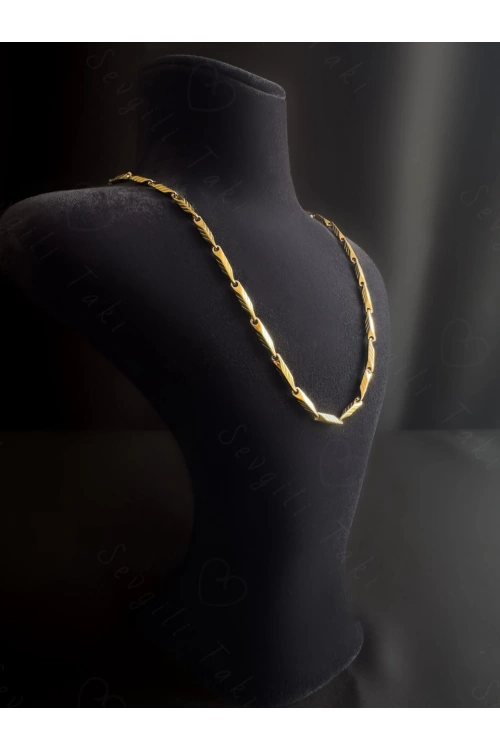 Melon Zincir Gold Çelik Kolye | Allure Serisi