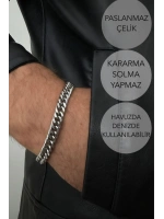 Küba Zincir Kalın Model Çelik Zincir Bileklik | Karma Serisi