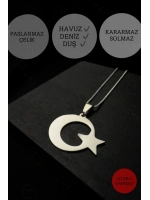Ay Yıldızlı Çelik Zincir Kolye | Ata Koleksiyonu