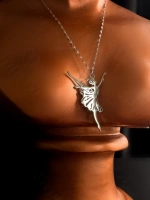 Balerin Charmlı Silver Çelik Kolye | Sevgili Takı Koleksiyonu