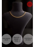Choker İnce Düz Zincir Gold Çelik Kolye | Choker Serisi