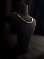 Dikdörtgen Zincirli Gold Choker Çelik Kolye | Choker Serisi