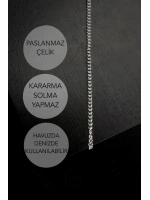 Düz Zincir Model Çelik Zincir Kolye | Vera Serisi