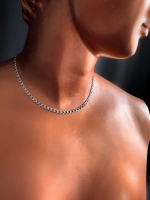 Düz Zincirli Choker Çelik Kolye | Choker Serisi