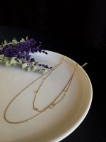 İkili Gold Zincir Choker Çelik Kolye -Vega Serisi