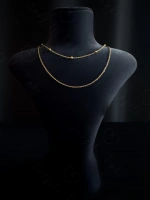 İkili Gold Zincir Choker Çelik Kolye -Vega Serisi