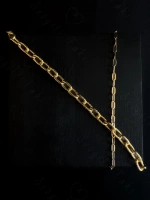 İkili Paperclip (Ataş) Gold Çelik Zincir Bileklik | MeToo Serisi