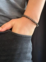 Obsidyen ve Dumanlı Kuvars Doğal Taşlı Bileklik -Koruma Serisi