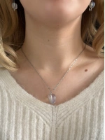 Opal Doğal Taşlı Çelik Kolye | Spiritüel Serisi