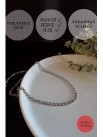 Oval Model Choker Çelik Zincir Kolye | Choker Serisi