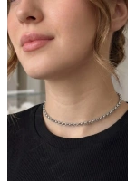 Oval Model Choker Çelik Zincir Kolye | Choker Serisi