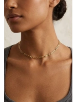 Gold Figaro Model Choker Çelik Zincir Kolye | Kadın Kolye | Choker Serisi