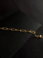 Paperclip Kabartma Çocuk Gold Çelik Zincir Bileklik | Ida Serisi